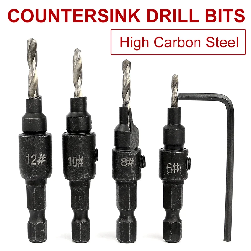 4pcs/lot Countersink Drill Bit Drill Press Set Reamer Woodworking 5 Flute Chamfer Carpentry DIY
4pcs/lot Countersink Drill Bit Drill Press Set Reamer Woodworking 5 Flute Chamfer Carpentry DIY