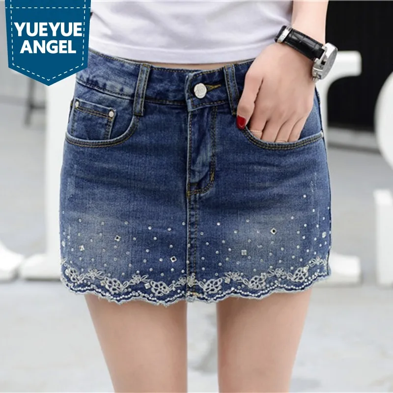 Women Summer Denim Shorts Skirts Embroidery Diamond Korean Ladies Jeans Shorts Female Casual Fashion Blue Streetwear Short Jeans
Women Summer Denim Shorts Skirts Embroidery Diamond Korean Ladies Jeans Shorts Female Casual Fashion Blue Streetwear Short Jeans