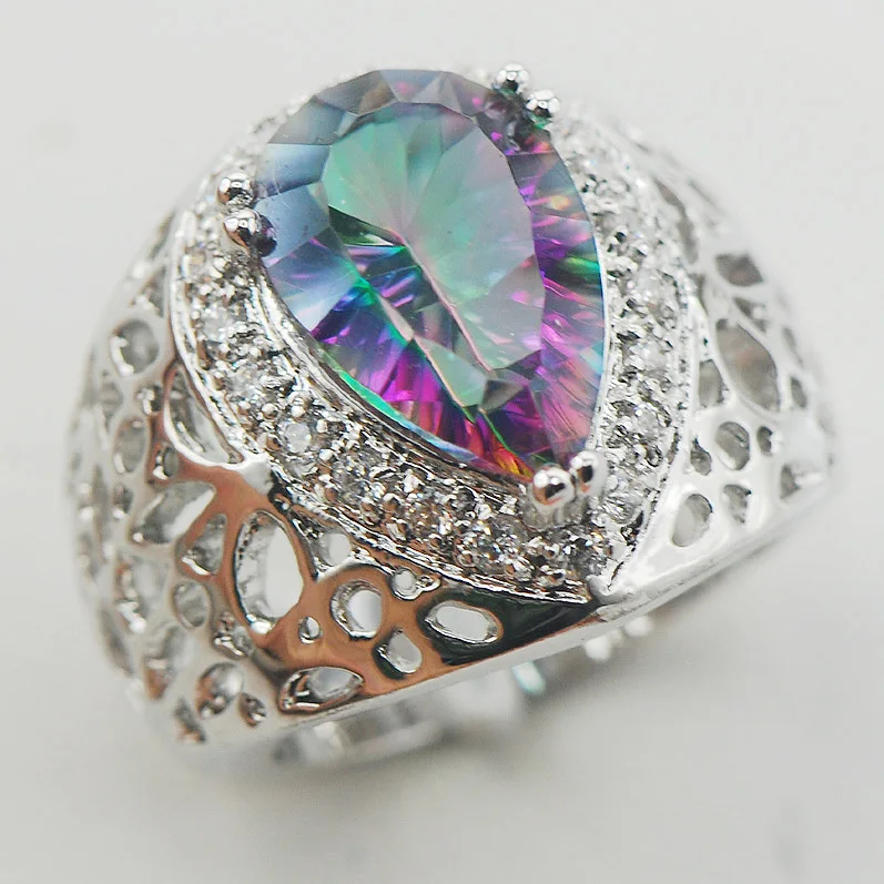 Rainbow Crystal Zircon White Crystal Zircon Women 925 Sterling Silver Ring F857 Size 6 7 8 9 10
Rainbow Crystal Zircon White Crystal Zircon Women 925 Sterling Silver Ring F857 Size 6 7 8 9 10