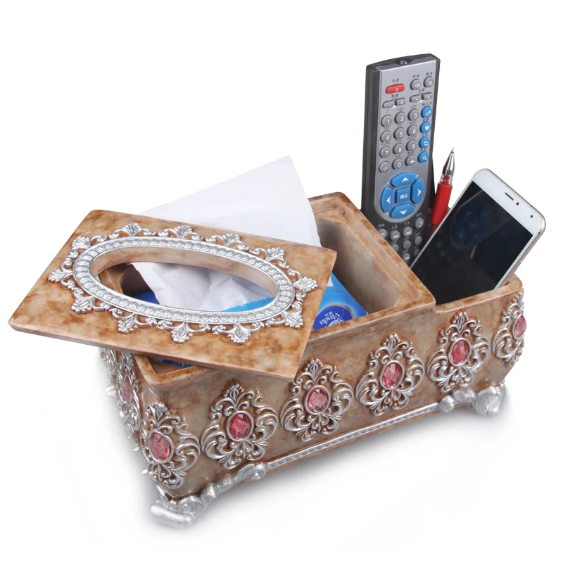 European style paper towel box multifunctional desktop paper box paper resin box drawing room remote control box
European style paper towel box multifunctional desktop paper box paper resin box drawing room remote control box