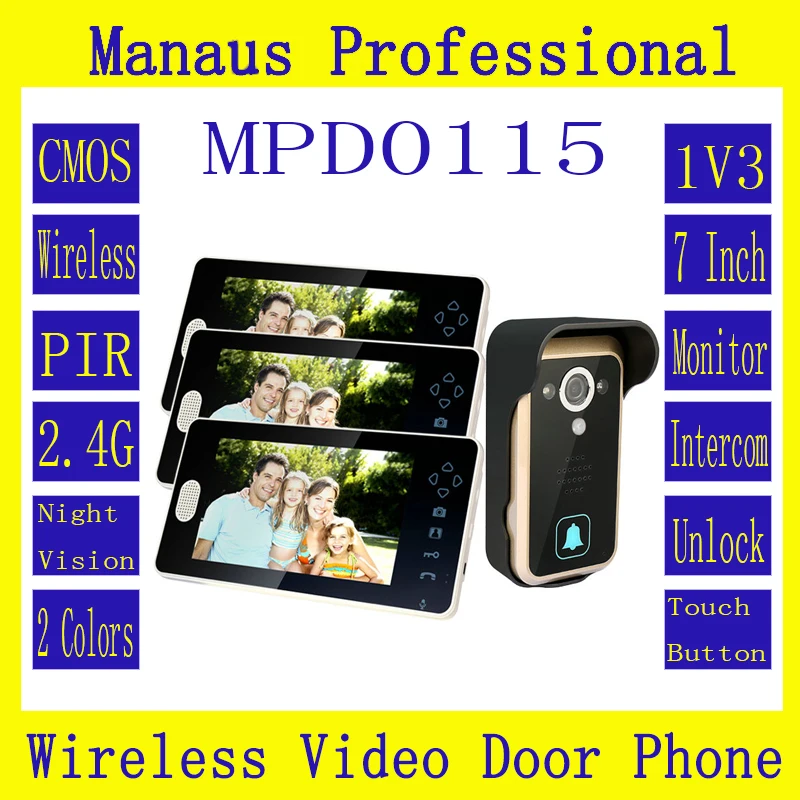 Newest Three Smart Home 7'' Screen Video Door Phone,Remote Unlock 2.4GHz Video Digital Wireless Front Door Peephole Camera D115a
Newest Three Smart Home 7'' Screen Video Door Phone,Remote Unlock 2.4GHz Video Digital Wireless Front Door Peephole Camera D115a
