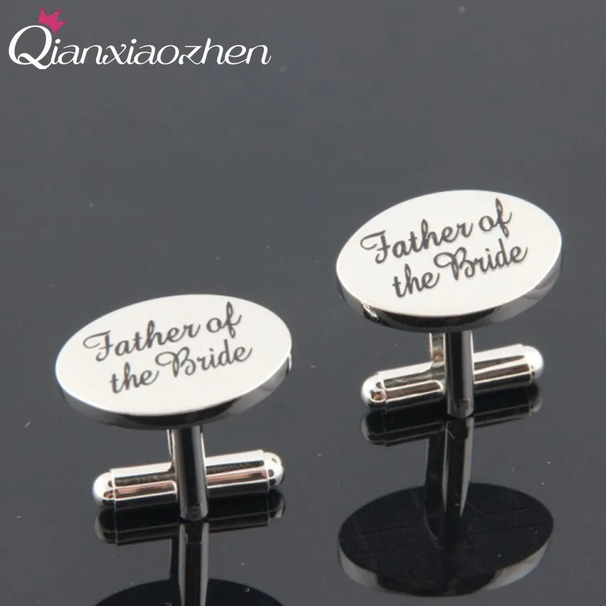Qianxiaozhen 1 Pair Father Of The Bride Cufflinks Shirt Cuff Links Men's Fashion Jewelry Silver Color Wedding Accessories
Qianxiaozhen 1 Pair Father Of The Bride Cufflinks Shirt Cuff Links Men's Fashion Jewelry Silver Color Wedding Accessories