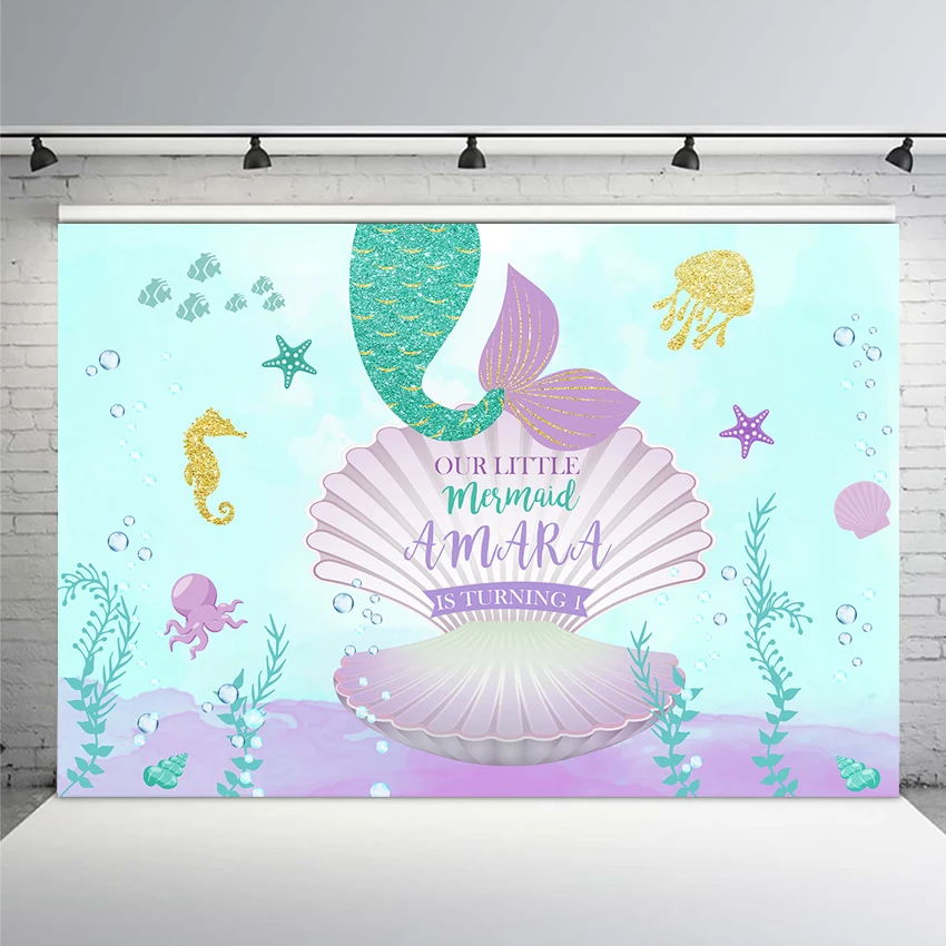 A Little Mermaid Themed Baby Shower Photography Backdrop Underwater Newborn Green Color Background Shell Seaweed Seahorse Pearl
A Little Mermaid Themed Baby Shower Photography Backdrop Underwater Newborn Green Color Background Shell Seaweed Seahorse Pearl