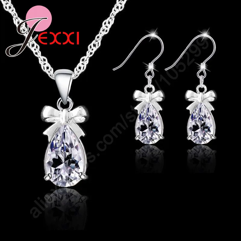 Top Quality Drop Bow Tie Jewelry Set 925 Sterling Silver Pendant Necklace Earrings Shiny Cubic Zirconia Gift For Female
Top Quality Drop Bow Tie Jewelry Set 925 Sterling Silver Pendant Necklace Earrings Shiny Cubic Zirconia Gift For Female