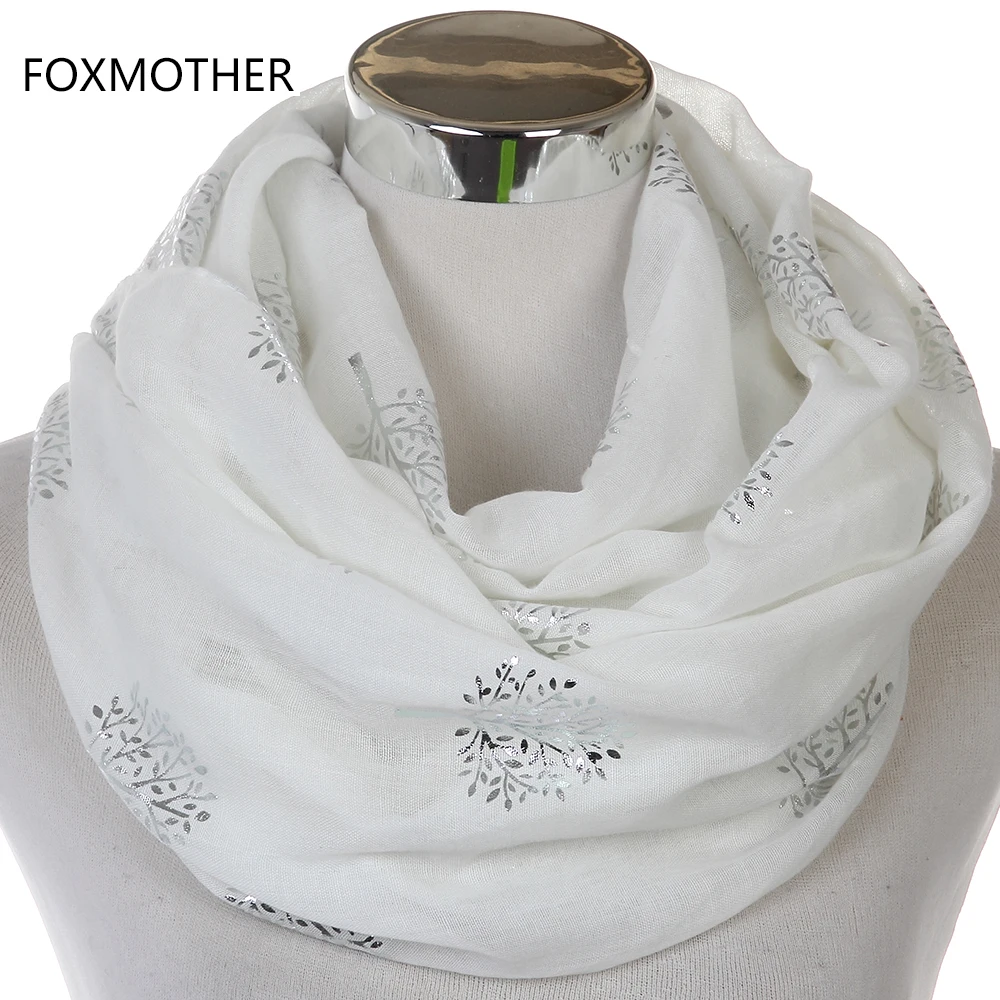 Женский шарф дерево тутового дерева FOXMOTHER новый модный белый серый цвет