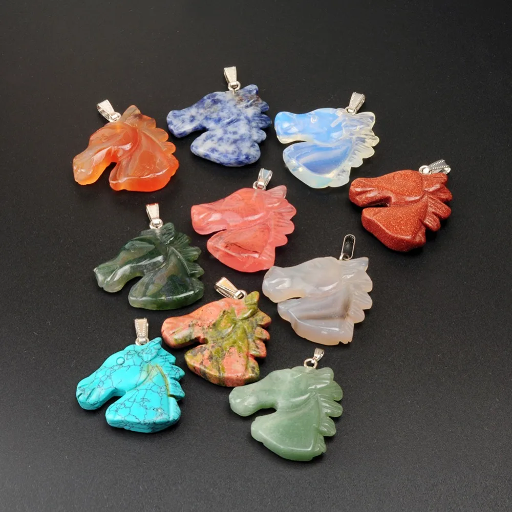 seven chakra 6pcs\lot Natural Fashion Stone Horse Head Necklace Accessories Pendant Mixed Color For Jewelry Making.
seven chakra 6pcs\lot Natural Fashion Stone Horse Head Necklace Accessories Pendant Mixed Color For Jewelry Making.