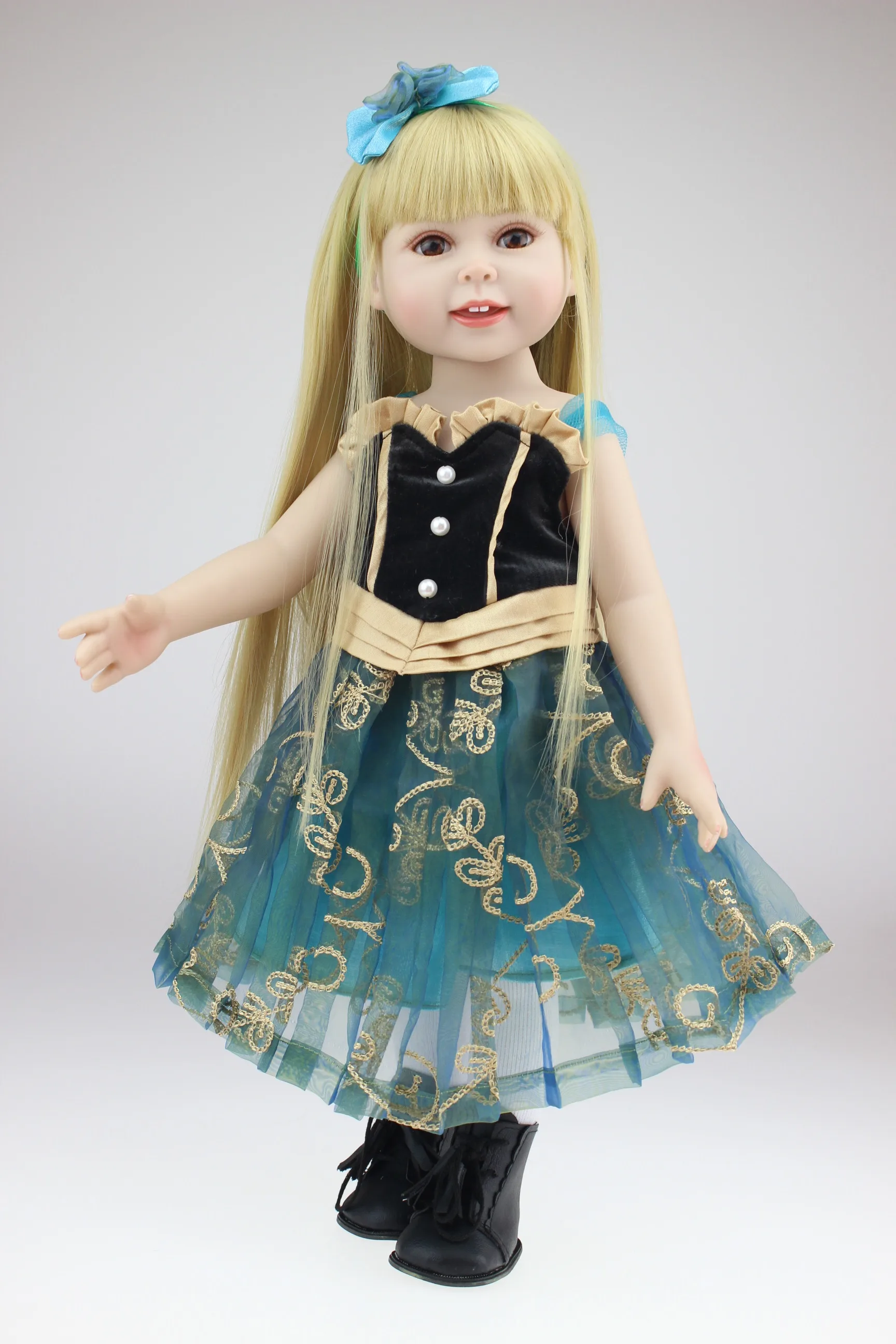18'' 45CM Smiling Brown Eyes Girl Doll Toys for Children Lifelike Boneca American Kids Beautiful Princess Gift
18'' 45CM Smiling Brown Eyes Girl Doll Toys for Children Lifelike Boneca American Kids Beautiful Princess Gift