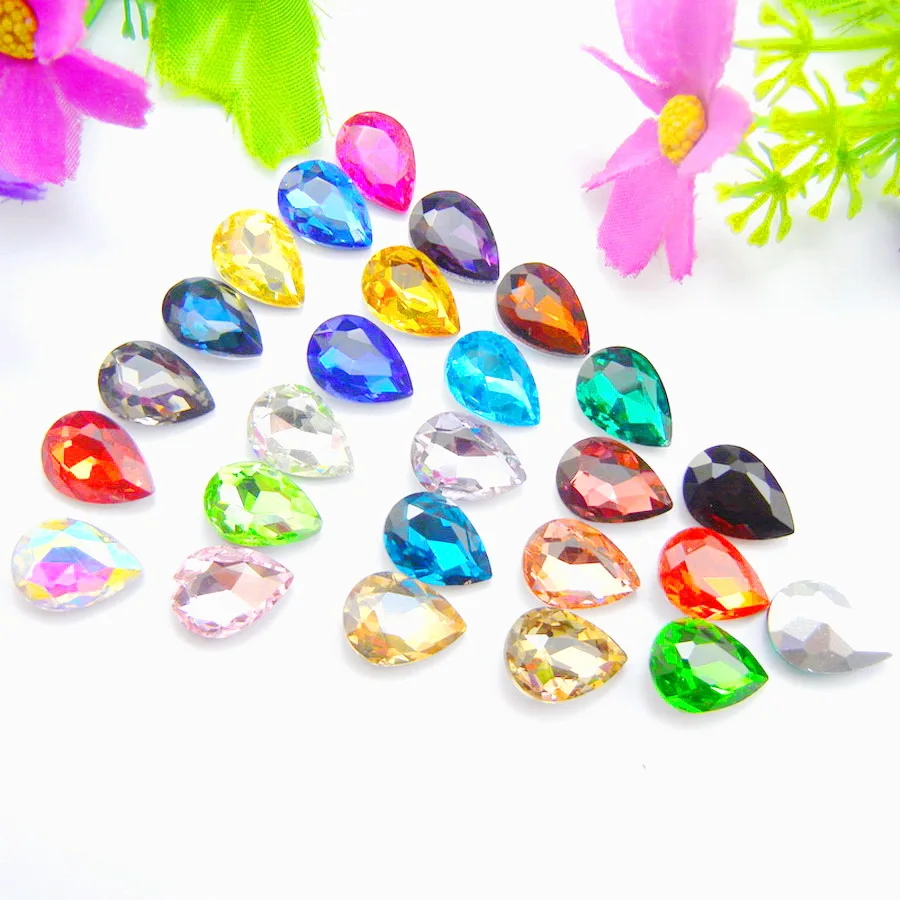Colorful glass Crystal strass 7 sizes 25 fancy colors water drop teardrop shape Glue on rhinestones handicraft diy decorations
Colorful glass Crystal strass 7 sizes 25 fancy colors water drop teardrop shape Glue on rhinestones handicraft diy decorations