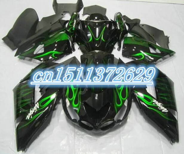Dor-Kawasaki ZX-14R 2006-2011 black with green flames gray fairings Ninja ZX14 06 07 08 09 00 11 fairing kit D injection
Dor-Kawasaki ZX-14R 2006-2011 black with green flames gray fairings Ninja ZX14 06 07 08 09 00 11 fairing kit D injection