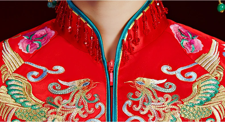 Red Wedding Bride Chinese Style Cheongsam Traditional Lady Long Qipao Embroidery Women Evening Dress marry Clothes S - XXL
Red Wedding Bride Chinese Style Cheongsam Traditional Lady Long Qipao Embroidery Women Evening Dress marry Clothes S - XXL