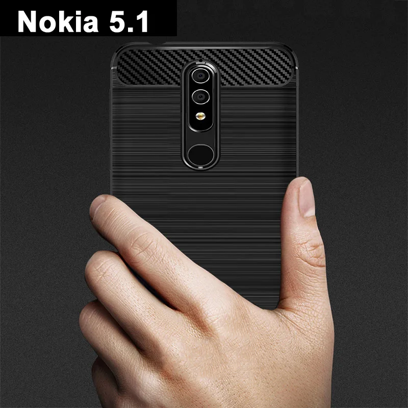 Чехол для Nokia 5 черный мягкий чехол из ТПУ 1 углеродного волокна Nokia5 мобильного