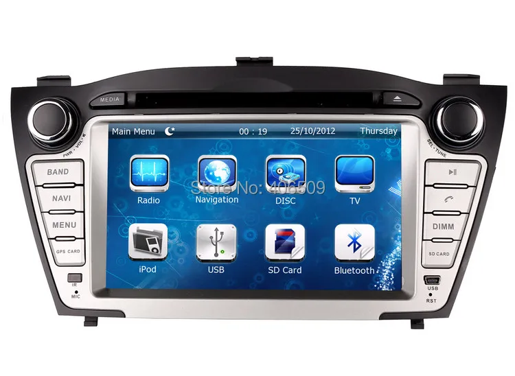 В тире gps навигация dvd плеер автомобиля для hyundai Tucson IX/IX35 2009 2010 2011 2012 с Радио BT USB SD AUX