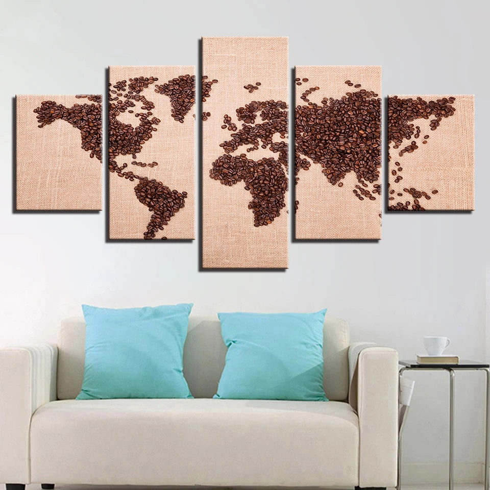 Canvas Pictures Home Decor For Living Room Wall Art Framework 5 Pieces Coffee Beans World Map Paintings Modern HD Prints Posters
Canvas Pictures Home Decor For Living Room Wall Art Framework 5 Pieces Coffee Beans World Map Paintings Modern HD Prints Posters