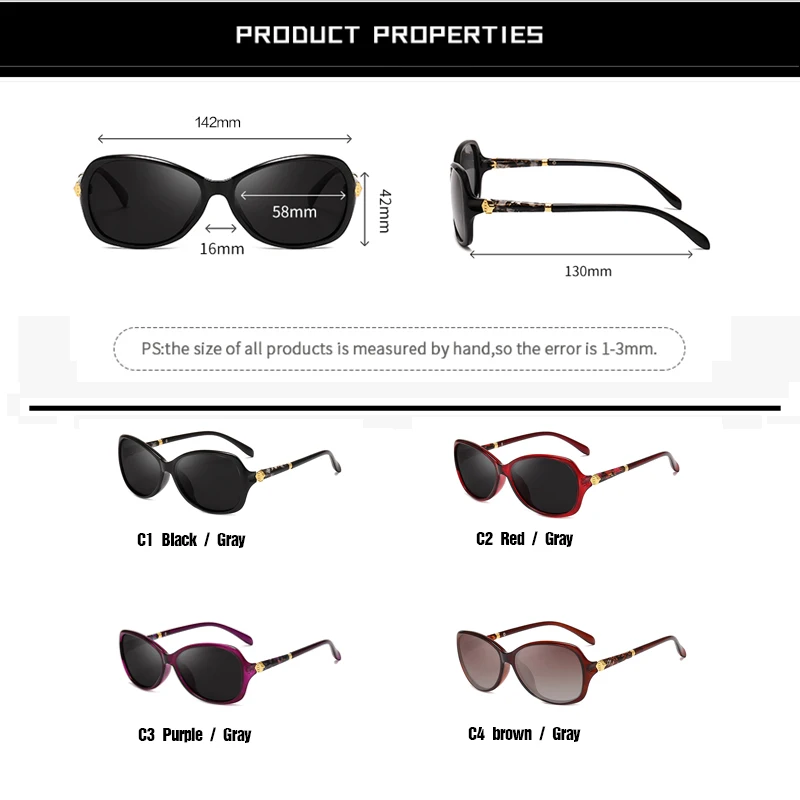 Pro Acme Luxury Brand Sunglasses Women Fashion ladies Polarized Sunglasses For Women Sun Glasses gafas de sol mujer UV400 PC1214
Pro Acme Luxury Brand Sunglasses Women Fashion ladies Polarized Sunglasses For Women Sun Glasses gafas de sol mujer UV400 PC1214