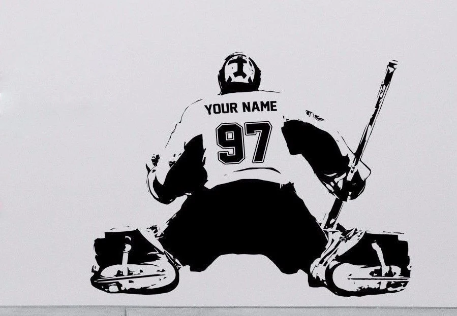 Free shipping DIY Hockey Goalie CUSTOM Decal Wall art sticker Player jersey NAME and NUMBERS kids Vinyl Stickers
Free shipping DIY Hockey Goalie CUSTOM Decal Wall art sticker Player jersey NAME and NUMBERS kids Vinyl Stickers