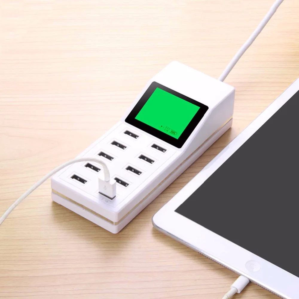 USB HUB 10 Port 2.0 Hub & Charging Screen Display for Mobile Laptop and Desktop US EU UK AU Plug | Компьютеры и офис