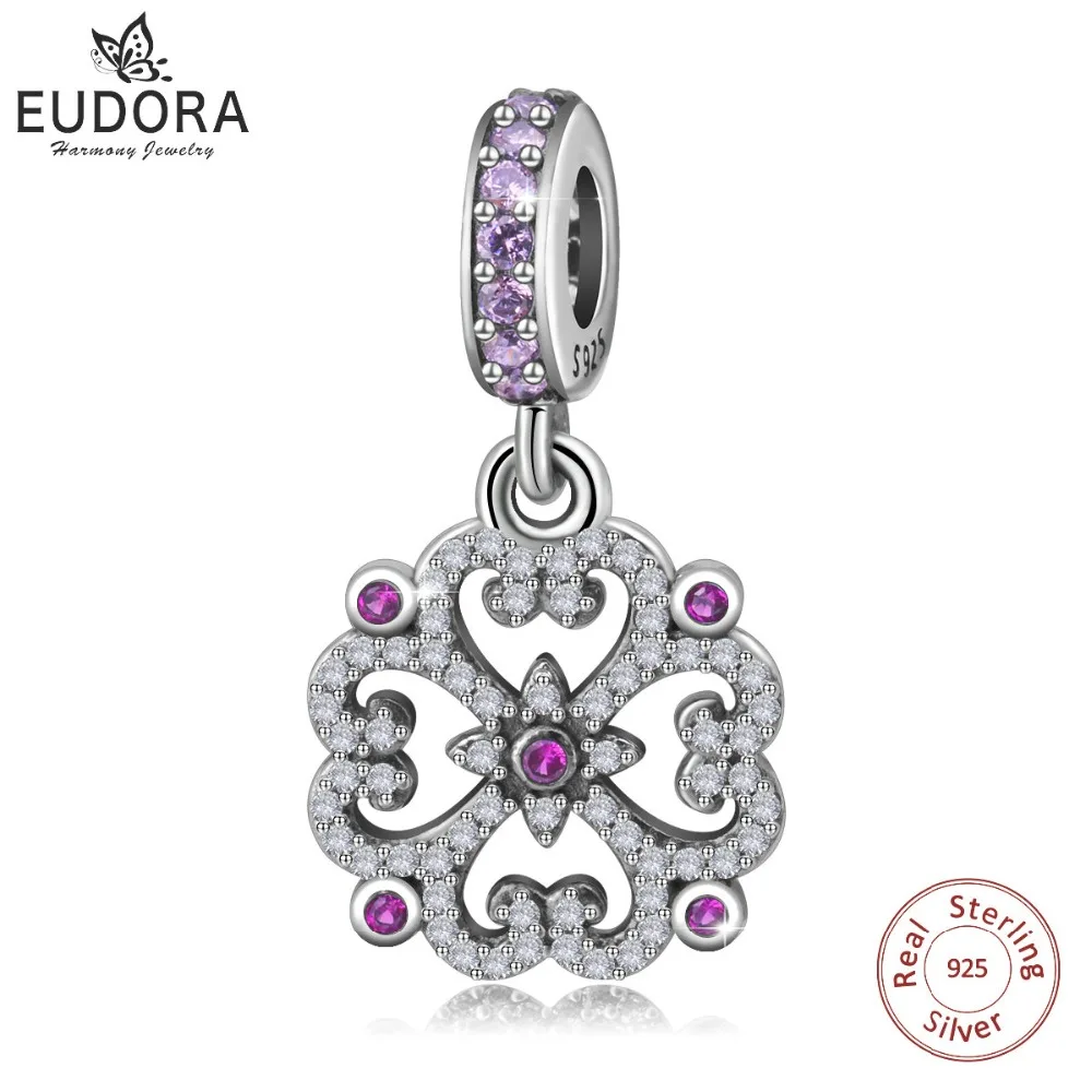 EUDORA High Quality 925 Sterling Silver blooming Flowers Purple Clear CZ Charms Beads fit Bracelets & Necklac DIY Jewelry CYZ56
EUDORA High Quality 925 Sterling Silver blooming Flowers Purple Clear CZ Charms Beads fit Bracelets & Necklac DIY Jewelry CYZ56