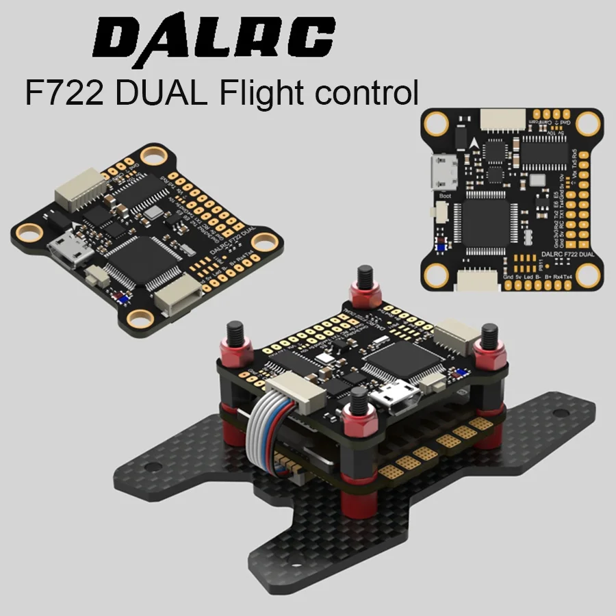 DALRC F722 DUAL STM32F722RGT6 Контроллер полета Встроенный OSD BEC 5V 12A F7 управление полетом MCU6000 &