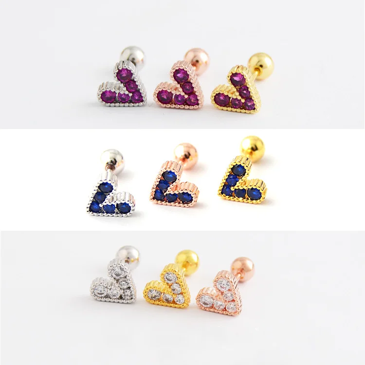 Crystal Heart CZ Ear Stud Tragus Exquisite Beauty Joker Girl Flash Steel Small Earrings Korean Ring Cartilage Hoop Helix
Crystal Heart CZ Ear Stud Tragus Exquisite Beauty Joker Girl Flash Steel Small Earrings Korean Ring Cartilage Hoop Helix