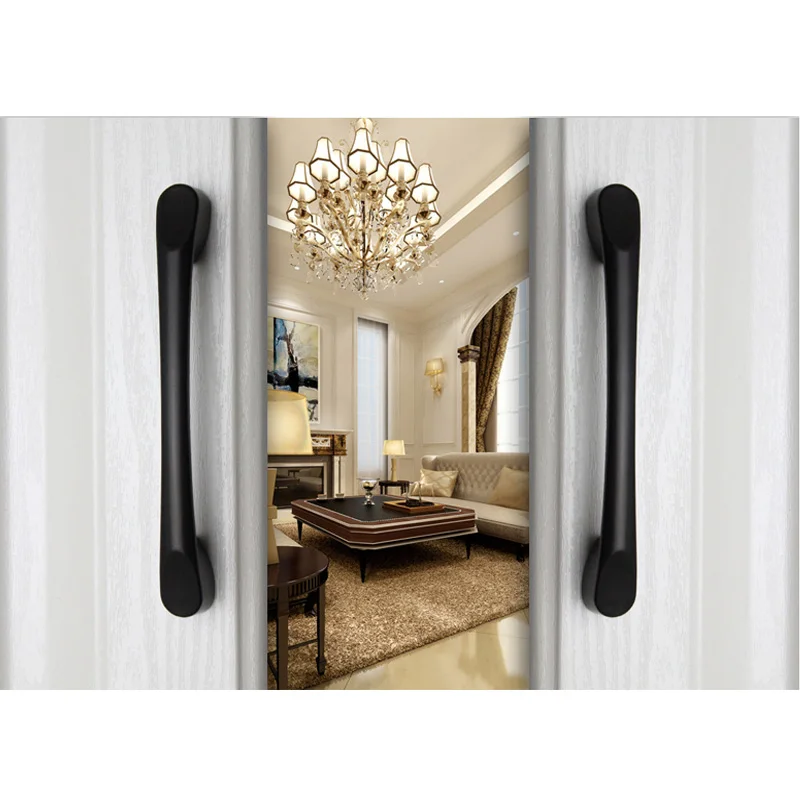 Modern simple black kitchen cabinet handle cupboard pulls drawer dresser wardrobe handles pulls knobs European bookcase handle
Modern simple black kitchen cabinet handle cupboard pulls drawer dresser wardrobe handles pulls knobs European bookcase handle
