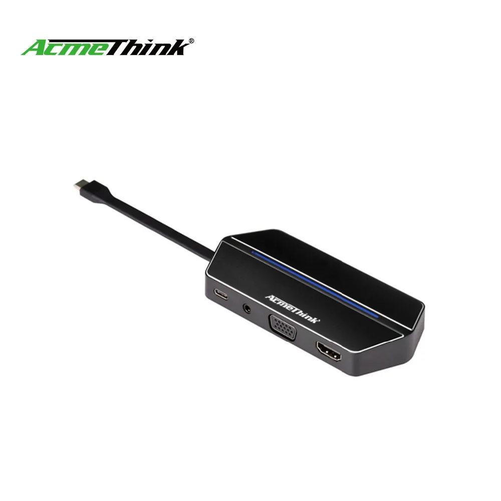 Thunderbolt 3 USB C концентратор к HDMI VGA адаптер 0 usb type c док станция с SD TF считыватель карты