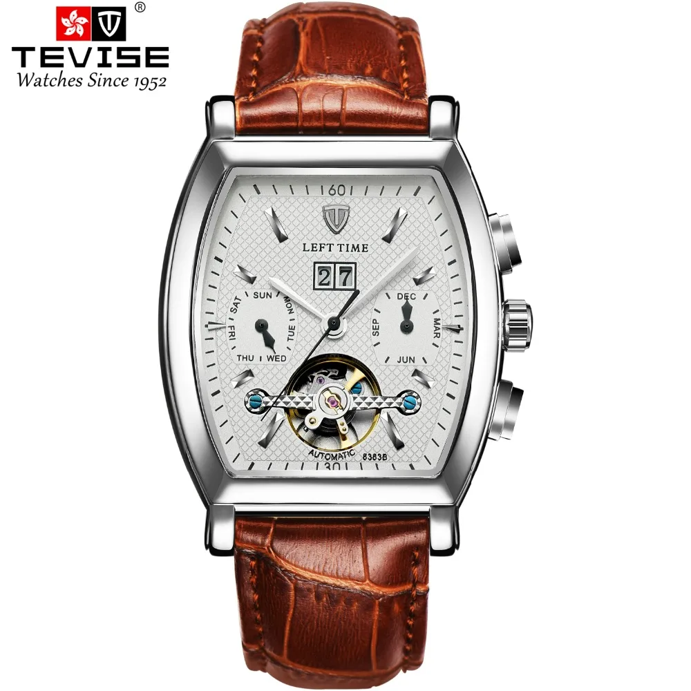 TEVISE Men Mechanical Wristwatches Rectangle Skeleton Man Watches Auto date Genuine Leather Wristwatch Man Week Display Relojes
TEVISE Men Mechanical Wristwatches Rectangle Skeleton Man Watches Auto date Genuine Leather Wristwatch Man Week Display Relojes
