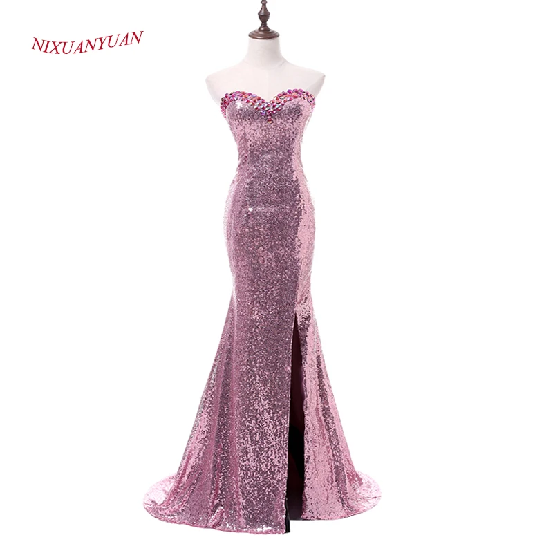 NIXUANYUAN Sweetheart Pink Sequined Floor Length Gown Sexy Side Split Mermaid Bridesmaid Dress 2020 Long Vestido de dama de Real
NIXUANYUAN Sweetheart Pink Sequined Floor Length Gown Sexy Side Split Mermaid Bridesmaid Dress 2020 Long Vestido de dama de Real