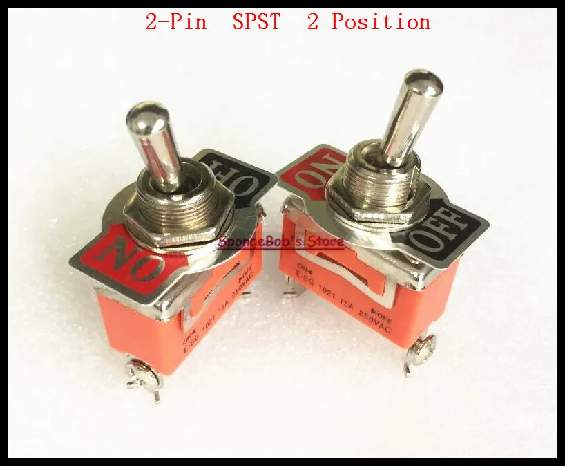 

2 шт./лот 2-контактный SPST 2-позиционный переключатель, 15 А, 250 В переменного тока, 1021 миниатюрные переключатели