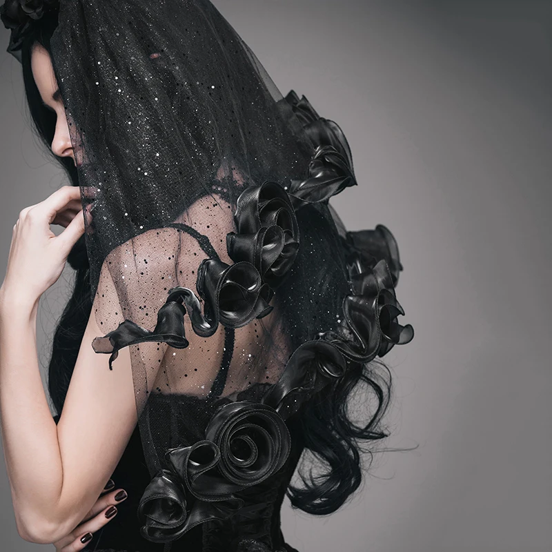 EVA LADY Punk Women Black Fashion Roses Veil Steampunk Gothic Party Prom Black Headwear Beatiful Mysterious Veil
EVA LADY Punk Women Black Fashion Roses Veil Steampunk Gothic Party Prom Black Headwear Beatiful Mysterious Veil