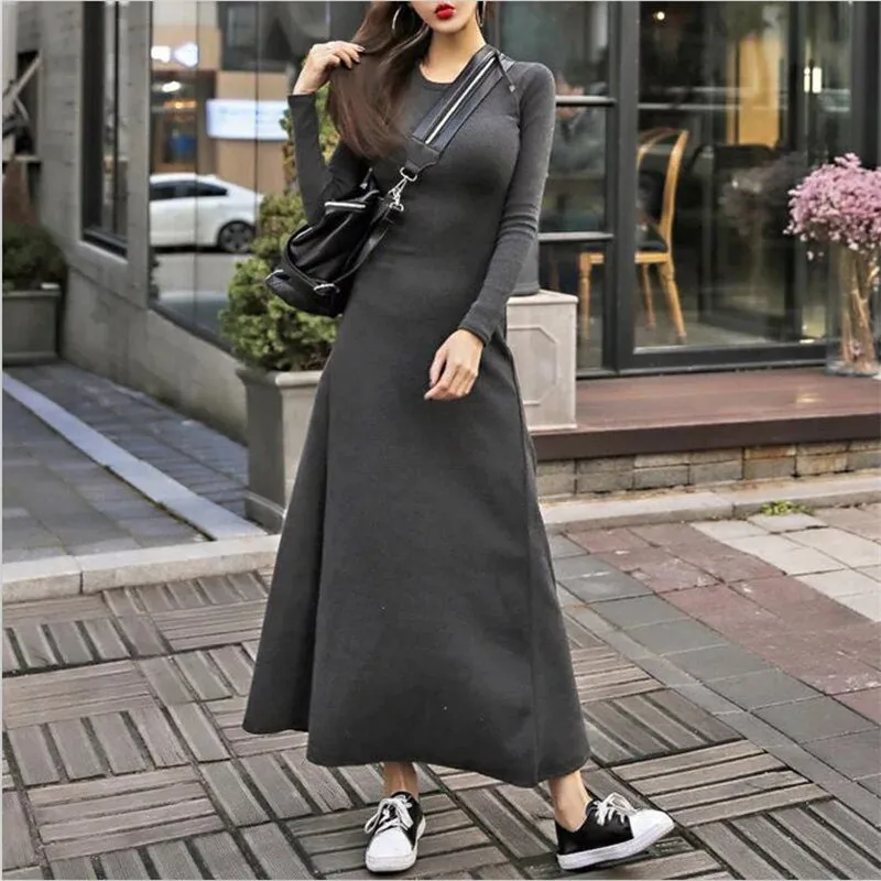Women Solid Vintage Full Sleeves Long Dress 2022 Autumn Winter Thicken Warm Slim Maxi Dress Vestido Women Dress -
Women Solid Vintage Full Sleeves Long Dress 2022 Autumn Winter Thicken Warm Slim Maxi Dress Vestido Women Dress -
