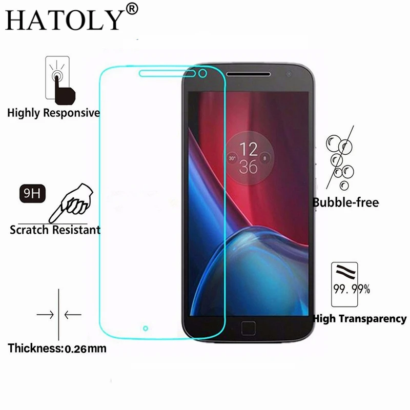 2PCS Tempered Glass For Motorola Moto G4 Ultra-thin Screen Protector for Film HATOLY | Мобильные телефоны и аксессуары