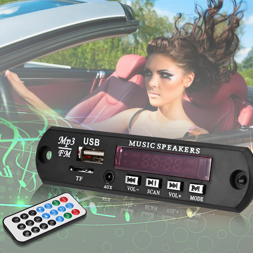 Автомобильный цифровой светодиодный 12 В авто MP3 плеер мини усилитель декодер