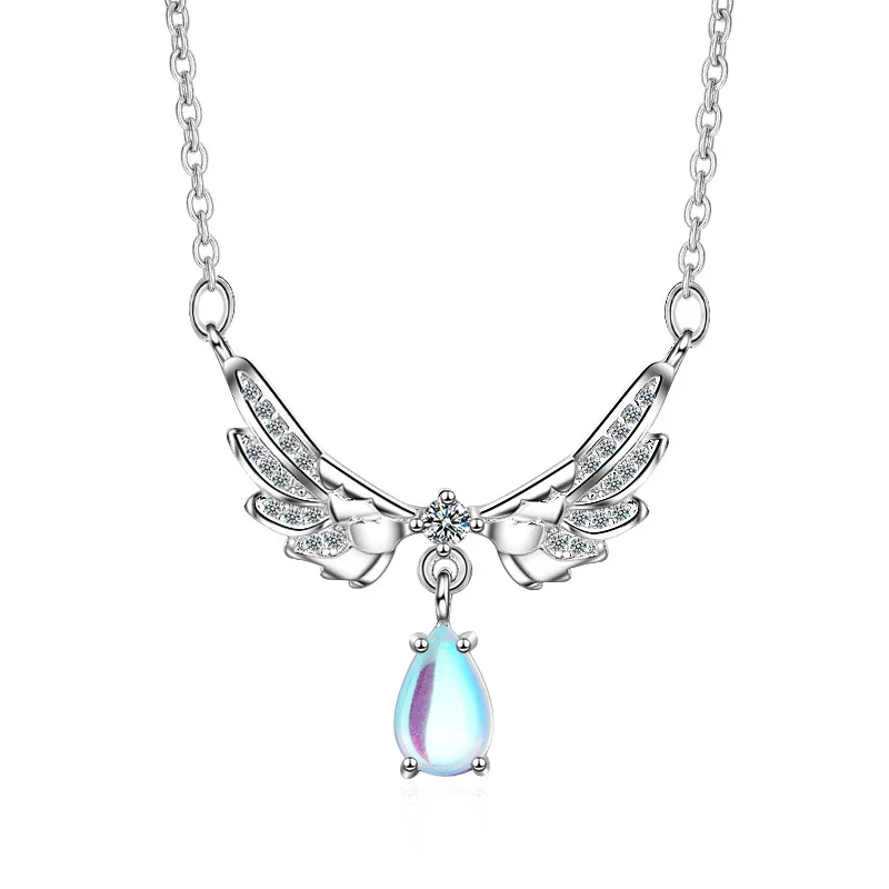 New arrival 925 sterling silver angel wings shiny crystal opal stone women Christmas gift short chain lady pendant necklaces
New arrival 925 sterling silver angel wings shiny crystal opal stone women Christmas gift short chain lady pendant necklaces