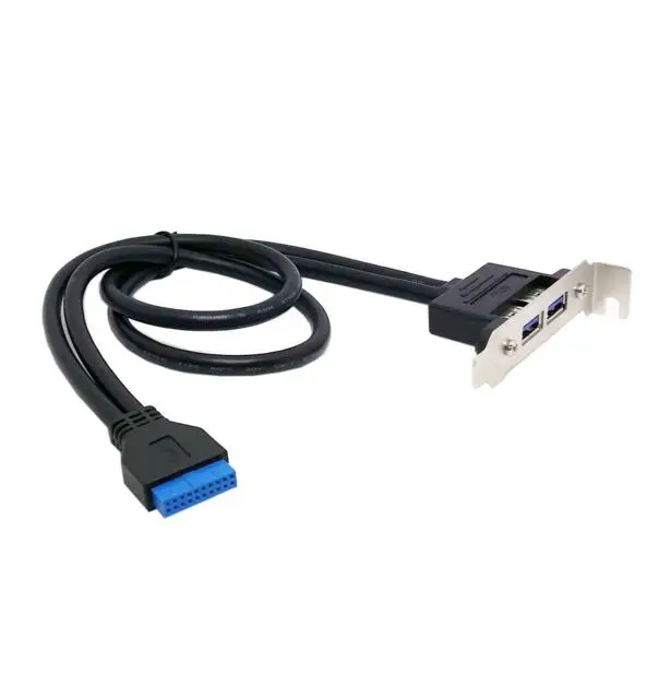 Low Profile 9.5mm Height USB 3.0 Female Back panel to Motherboard 20pin cable with PCI bracket 40cm
Low Profile 9.5mm Height USB 3.0 Female Back panel to Motherboard 20pin cable with PCI bracket 40cm