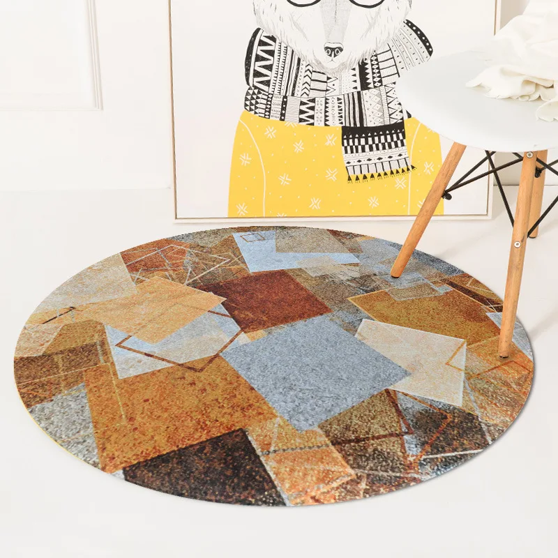 Geometric coffee Round carpet Bedroom living room floor mat Computer chair mat wood floor protection rug velvet printing carpet
Geometric coffee Round carpet Bedroom living room floor mat Computer chair mat wood floor protection rug velvet printing carpet