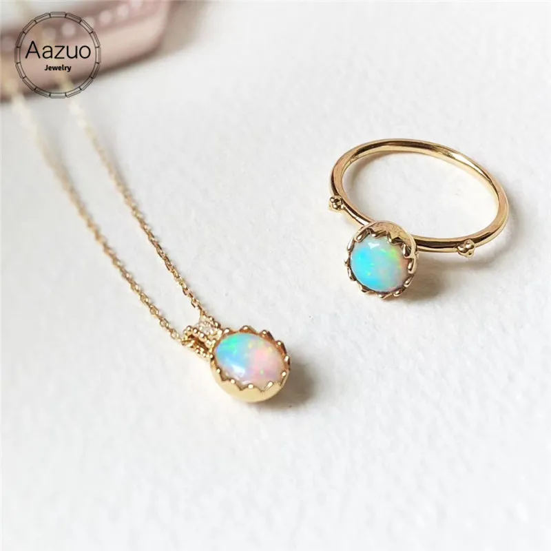 Aazuo 18K Yellow Gold Egg Ring Necklace Natual Blue Opal Real Diamond gifted for Women Valentine's Day Gift Link Chain Au750
Aazuo 18K Yellow Gold Egg Ring Necklace Natual Blue Opal Real Diamond gifted for Women Valentine's Day Gift Link Chain Au750