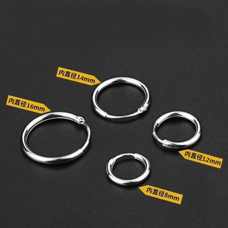 OMHXZJ Wholesale European Fashion Woman Girl Party Wedding Man Simple Round S925 Sterling Silver Hoop Earrings EA450
OMHXZJ Wholesale European Fashion Woman Girl Party Wedding Man Simple Round S925 Sterling Silver Hoop Earrings EA450
