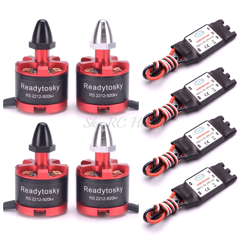 

4 шт. 2212 920KV бесщеточный двигатель + 4 шт. 30A Simonk ESC для F450 F550 S500 S550 X525 Квадрокоптер Мультикоптер