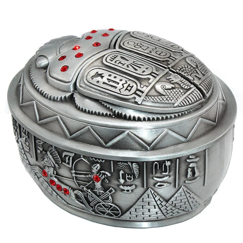 Egypt beetle Living room decoration With lid Metal ornaments cigar accessories metal creative ashtray
Egypt beetle Living room decoration With lid Metal ornaments cigar accessories metal creative ashtray