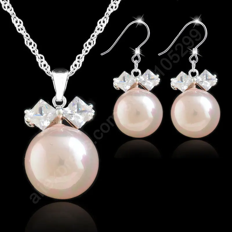 New Arrival Jewelry Sets Real Pearl 925 Sterling Silver Jewelry Bowknot Cubic Zirconia CZ Pendant Necklaces Earrings Set
New Arrival Jewelry Sets Real Pearl 925 Sterling Silver Jewelry Bowknot Cubic Zirconia CZ Pendant Necklaces Earrings Set