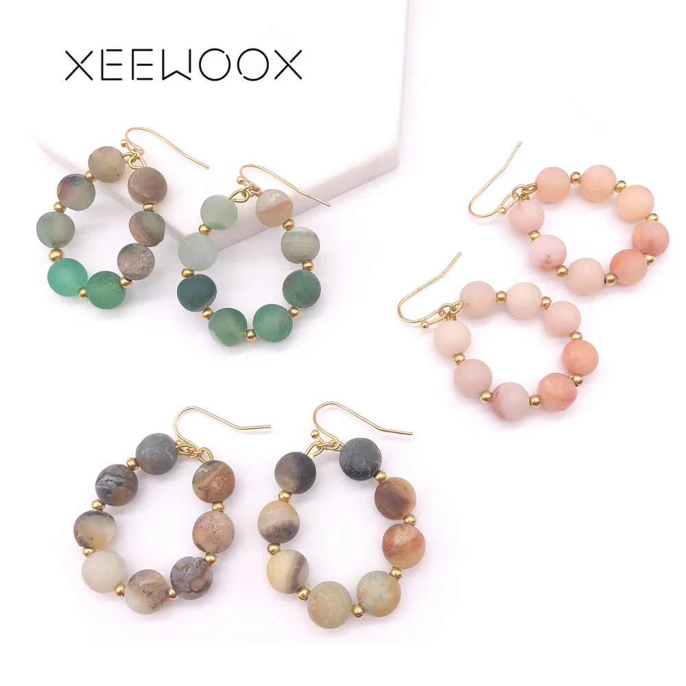 Colorful Natural Stone Semi-precious Stone Pink Green Brown Beads Drop Earring Statement Woman Circle Drop Earring Vintage Gift
Colorful Natural Stone Semi-precious Stone Pink Green Brown Beads Drop Earring Statement Woman Circle Drop Earring Vintage Gift