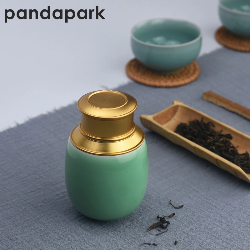 Pandapark Portable Aluminium Celadon Tea Caddy Porcelain Storage Canister Metal Ceramic Organizer Can PPX007
Pandapark Portable Aluminium Celadon Tea Caddy Porcelain Storage Canister Metal Ceramic Organizer Can PPX007