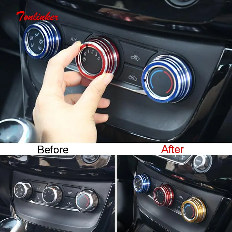 Tonlinker Interior Air conditioning knob Covers Stickers For Nissan SYLPHY 2016-19 Car Styling1/3 PCS Aluminum Cover Stickers
Tonlinker Interior Air conditioning knob Covers Stickers For Nissan SYLPHY 2016-19 Car Styling1/3 PCS Aluminum Cover Stickers