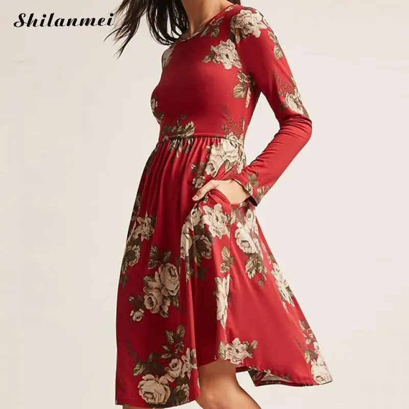 Elegant Floral Print Dress Women Long Sleeve O-Neck Vintage Flower A-Line Party Midi Dress Loose Casual Daily Wear Femme
Elegant Floral Print Dress Women Long Sleeve O-Neck Vintage Flower A-Line Party Midi Dress Loose Casual Daily Wear Femme