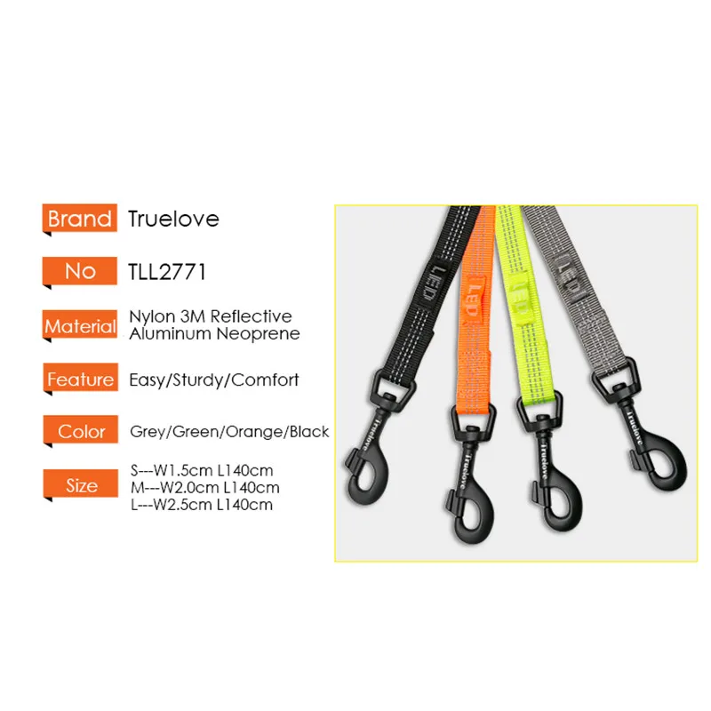 For Truelove Pet Nylon Reflective Leash used harness and collar For Small Big All Breed Training Running Walking TLL2771
For Truelove Pet Nylon Reflective Leash used harness and collar For Small Big All Breed Training Running Walking TLL2771
