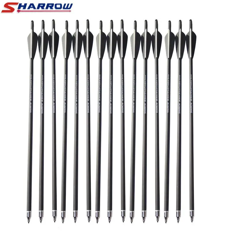 Sharrow 6 Pcs Crossbow arrows 20" 22" Crossbow Carbon Arrow Hunting Archery with 125 Grain Broadheads for Archery Shooting
Sharrow 6 Pcs Crossbow arrows 20" 22" Crossbow Carbon Arrow Hunting Archery with 125 Grain Broadheads for Archery Shooting