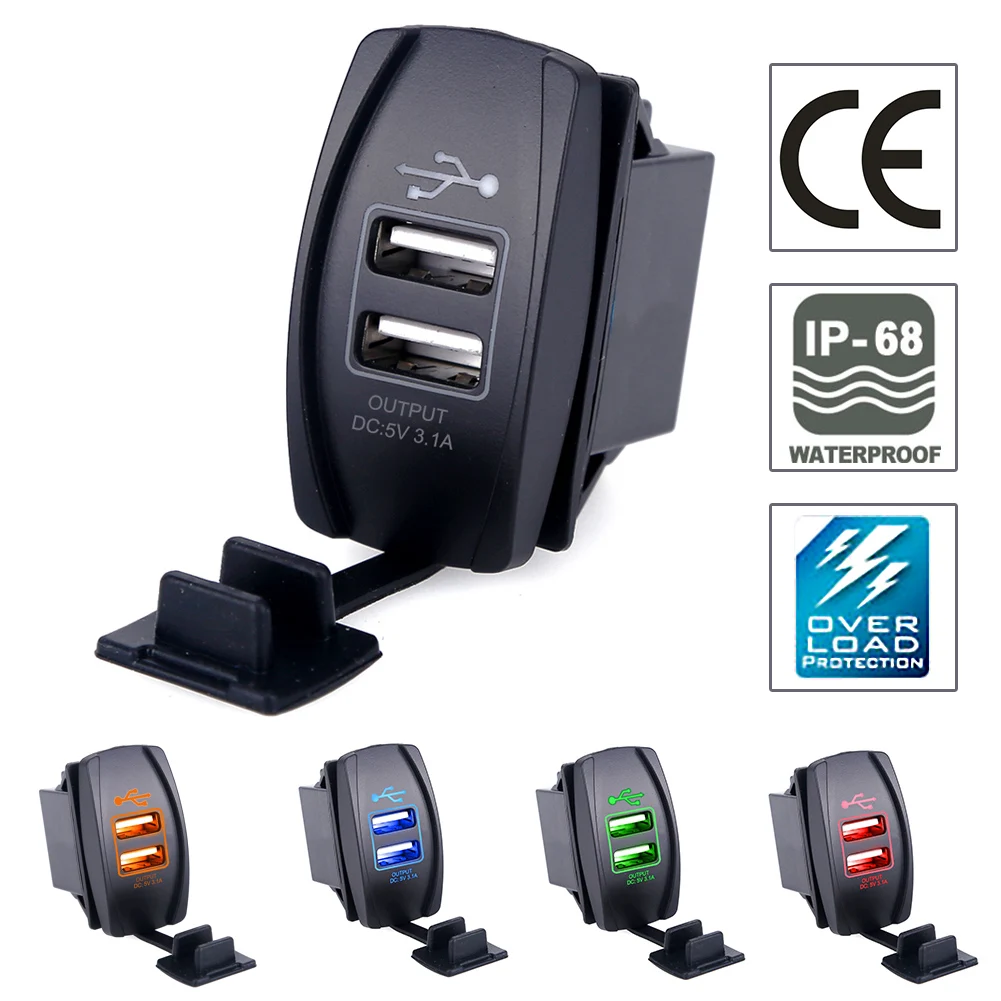 Universal Dual USB Charger Car Motorcycle Waterproof 2 Port Charge For BMW Audi Benz Hyundai Citroen Honda ToyotaCar-Charger
Universal Dual USB Charger Car Motorcycle Waterproof 2 Port Charge For BMW Audi Benz Hyundai Citroen Honda ToyotaCar-Charger