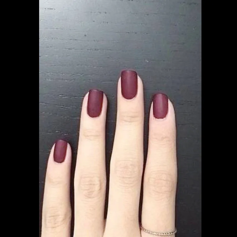 Сексуальные 24 шт./компл. вампирские фиолетовые матовые накладные ногти. Простые