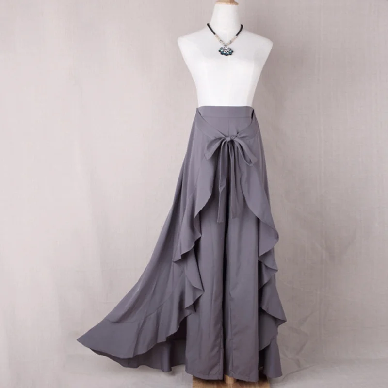 Wrap Skirts Women Casual Fashion Navy Chiffon Tie-Waist Ruffle Wide Leg Loose Pants
Wrap Skirts Women Casual Fashion Navy Chiffon Tie-Waist Ruffle Wide Leg Loose Pants