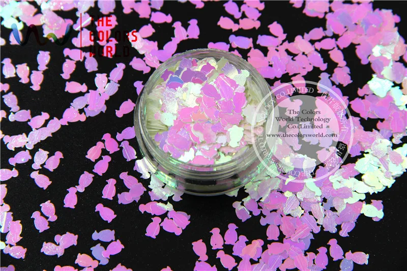 

TCI03 Pearlescent Indescent White Pink Light Colors Penguin shape Glitter 5.0MM Size Glitter for nail Art nail gel makeup
